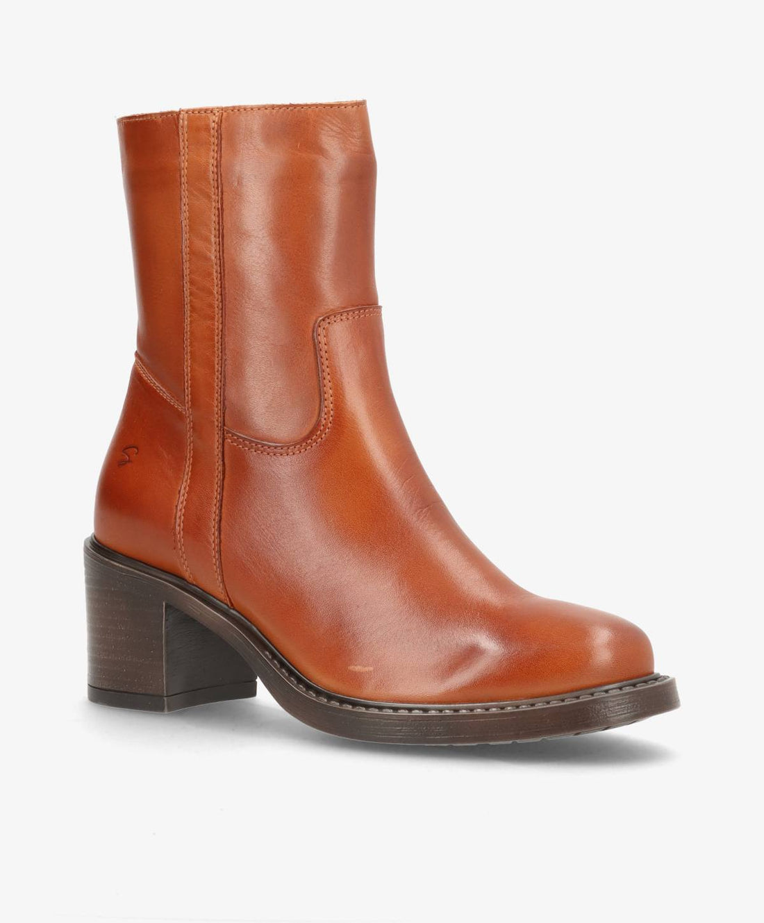 Brun læderstøvle med blokhæl fra Shoedesign Copenhagen.