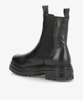 Sort læderstøvle fra Shoedesign Copenhagen med elastiske paneler og kraftig sål.