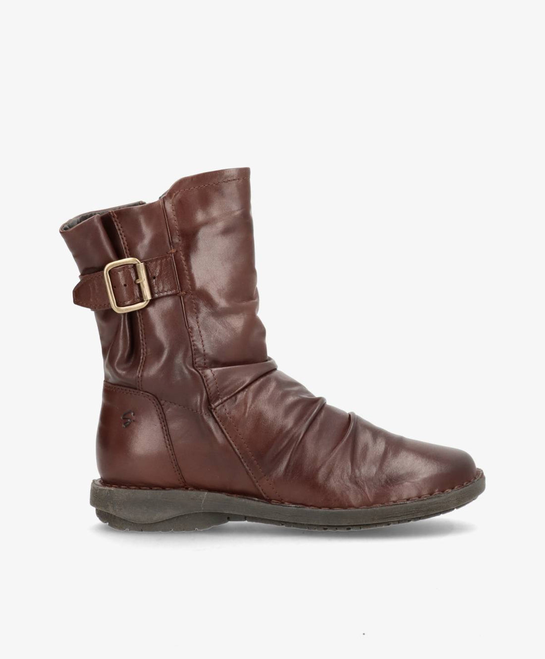 Brun læderstøvle med spænde fra Shoedesign Copenhagen.