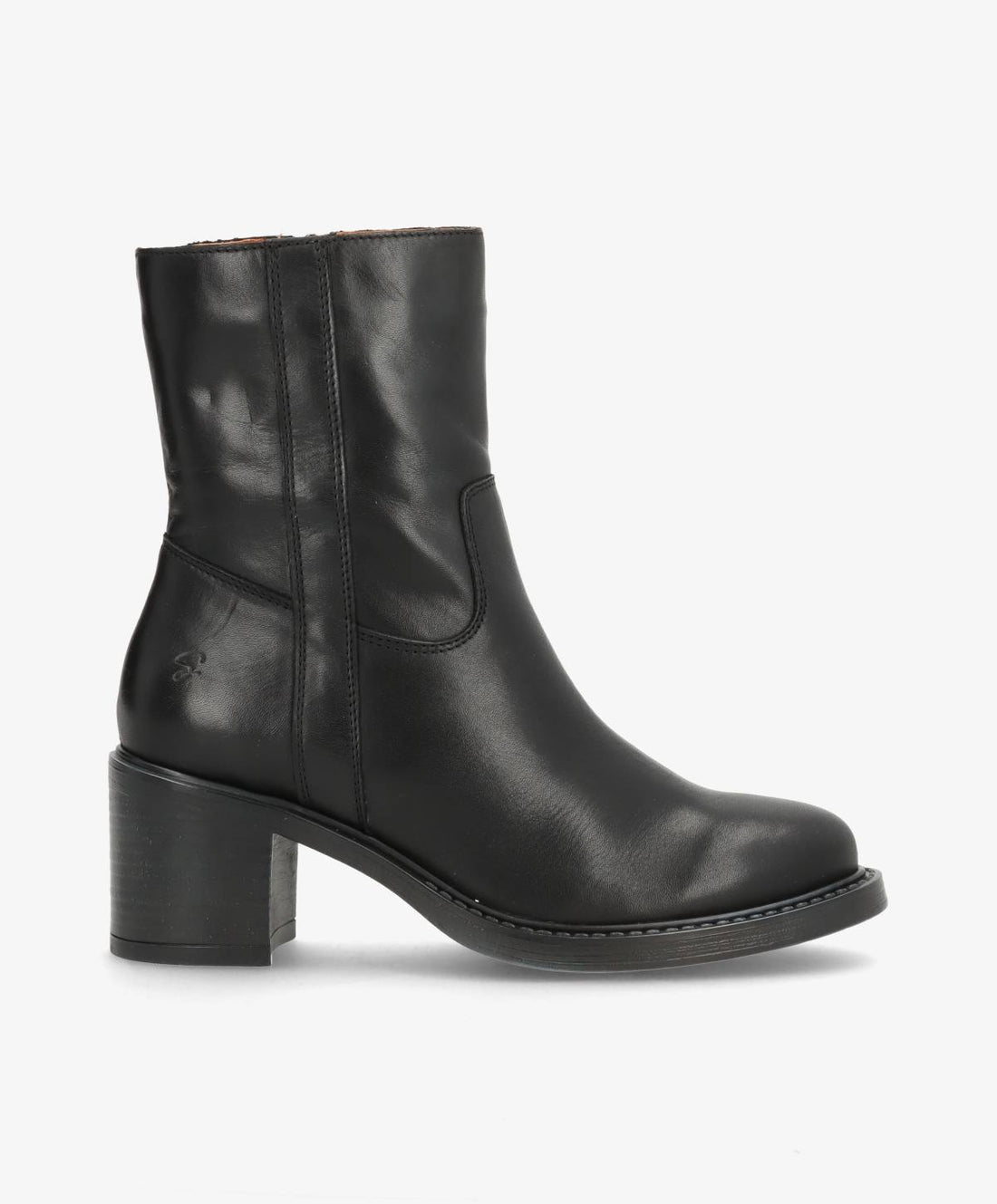 Sort læderstøvle med blokhæl fra Shoedesign Copenhagen.