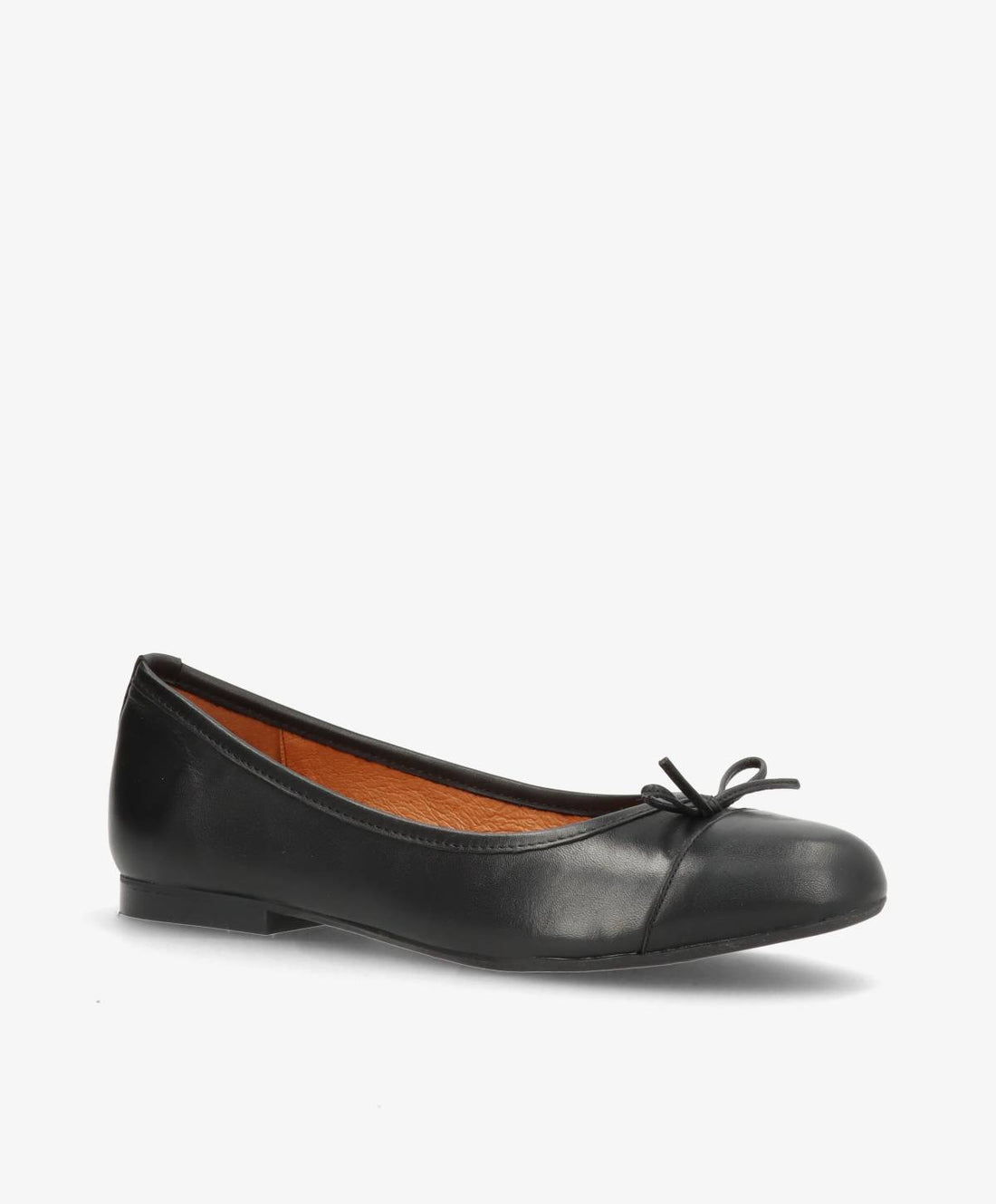 Sort ballerina-sko fra Shoedesign Copenhagen med lille sløjfe foran.