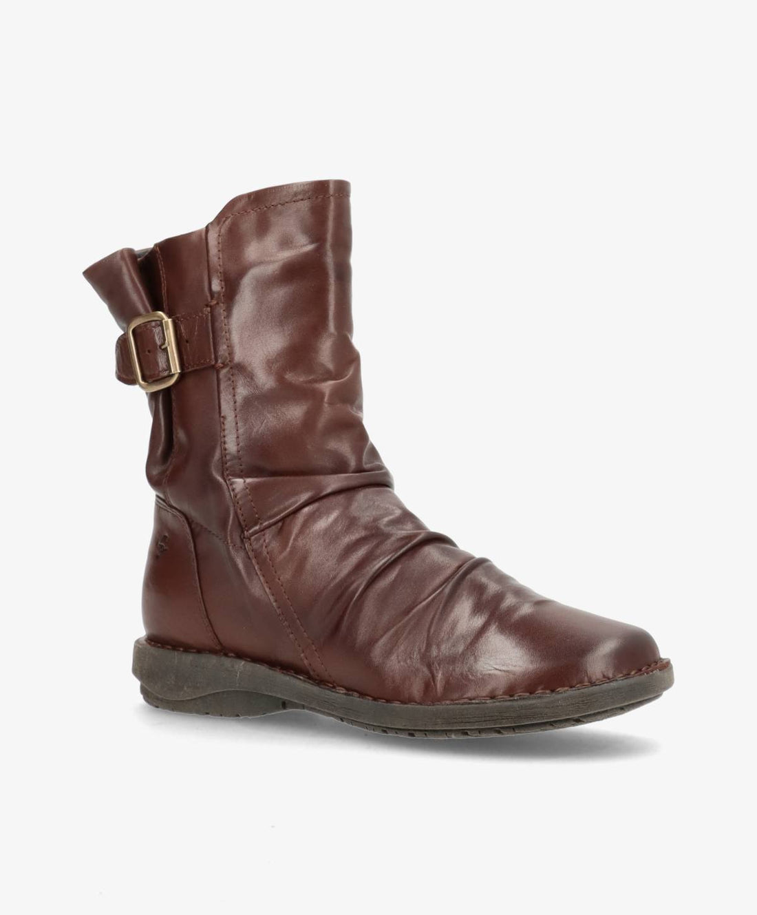 Brun læderstøvle med spænde fra Shoedesign Copenhagen.
