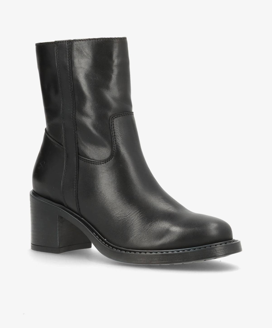 Sort læderstøvle med blokhæl fra Shoedesign Copenhagen.