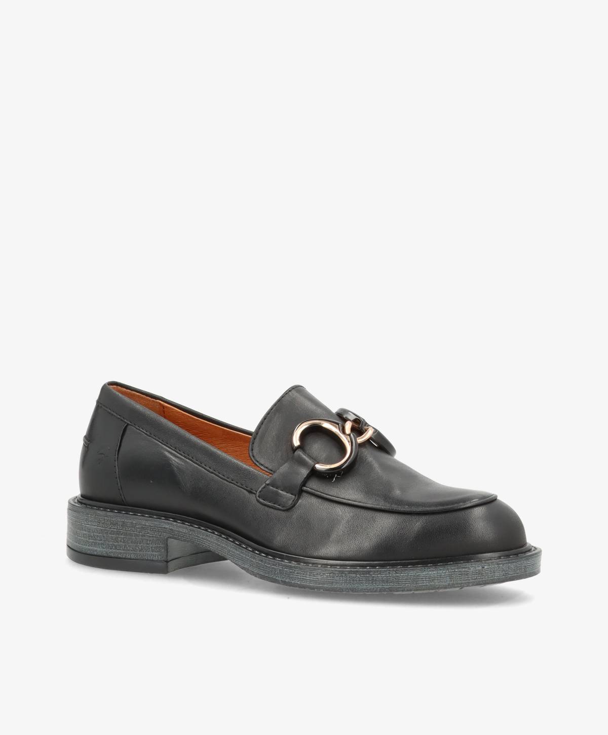 Sort læderloafer med metalspænde fra Shoedesign Copenhagen.