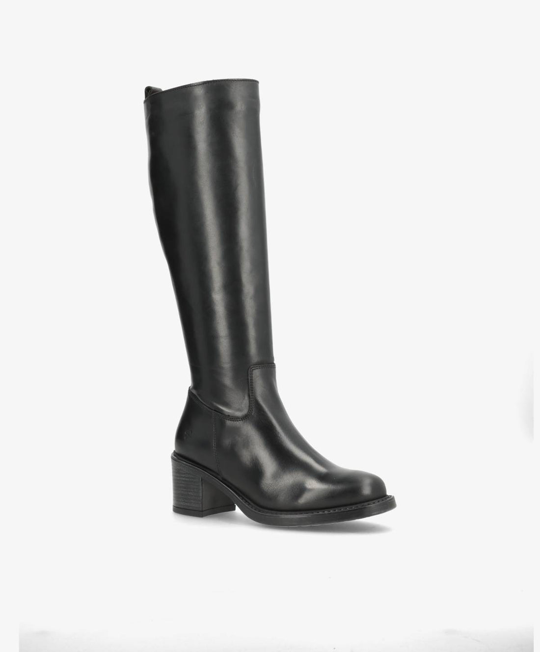 Sort knæhøj støvle fra Shoedesign Copenhagen med blokhæl og rund tå.