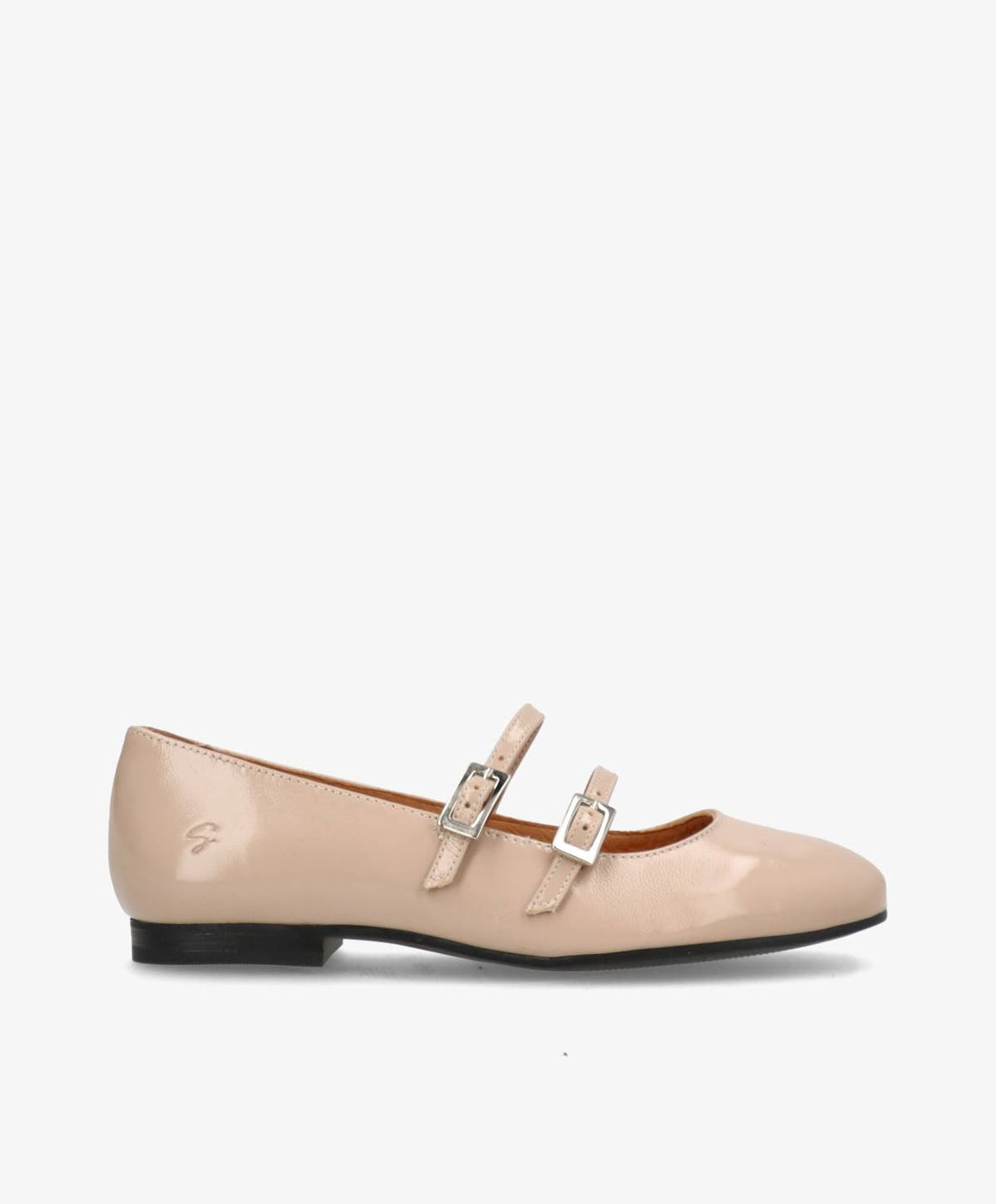 Beige Mary Jane sko fra Shoedesign Copenhagen med to spænder og lav hæl.