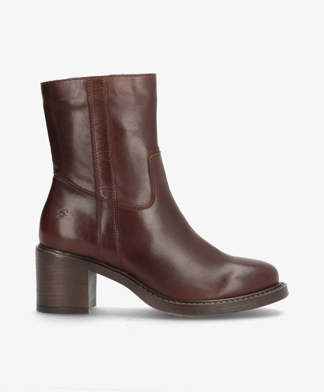 Brun læderstøvle med blokhæl fra Shoedesign Copenhagen.