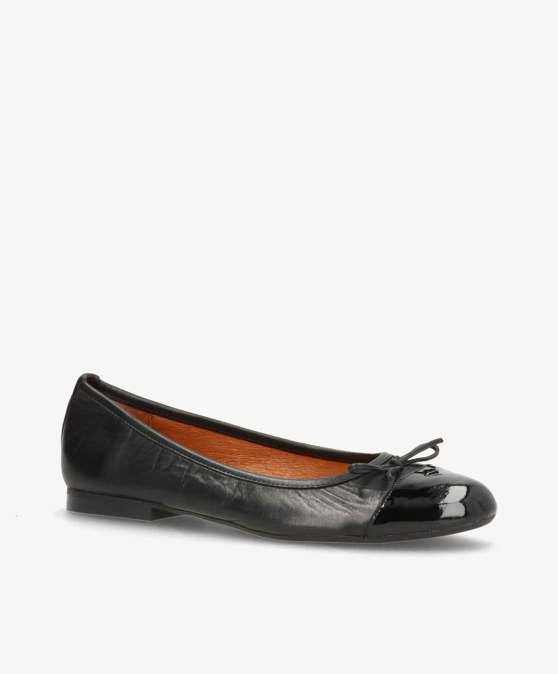 Sort ballerina-sko fra Shoedesign Copenhagen med lille sløjfe foran.