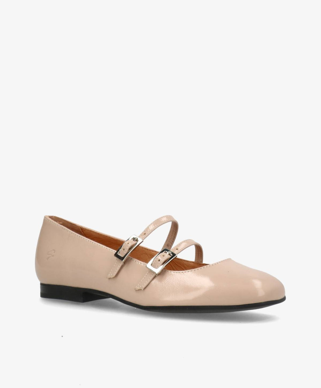 Beige Mary Jane sko fra Shoedesign Copenhagen med to spænder og lav hæl.