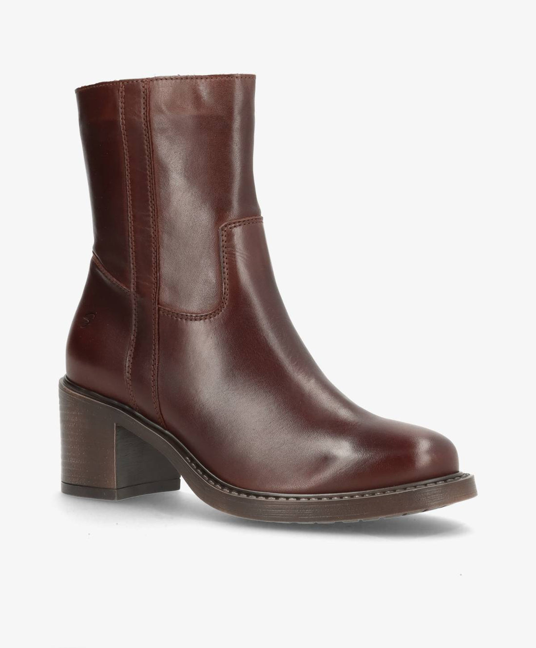 Brun læderstøvle med blokhæl fra Shoedesign Copenhagen.