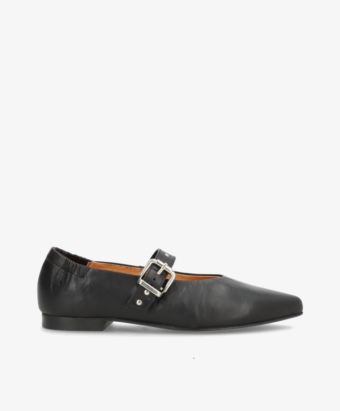 Sort læderballerina med spænde fra Shoedesign Copenhagen.