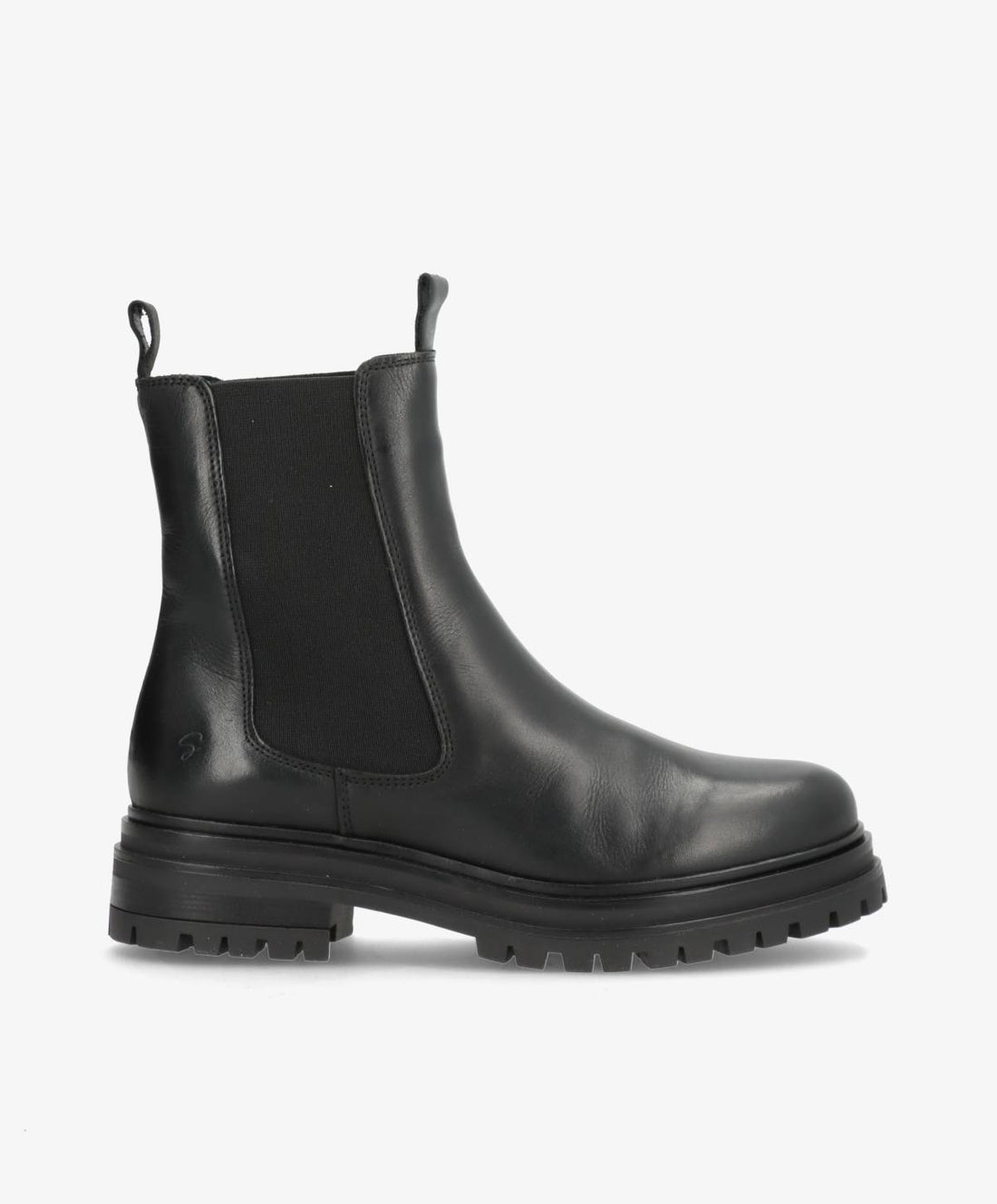 Sort læderstøvle fra Shoedesign Copenhagen med elastiske sider og robust sål.