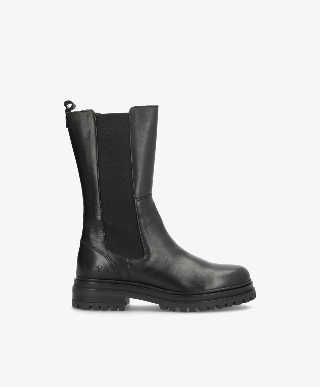 Sort læderstøvle fra Shoedesign Copenhagen med elastiske sidepaneler og robust sål.