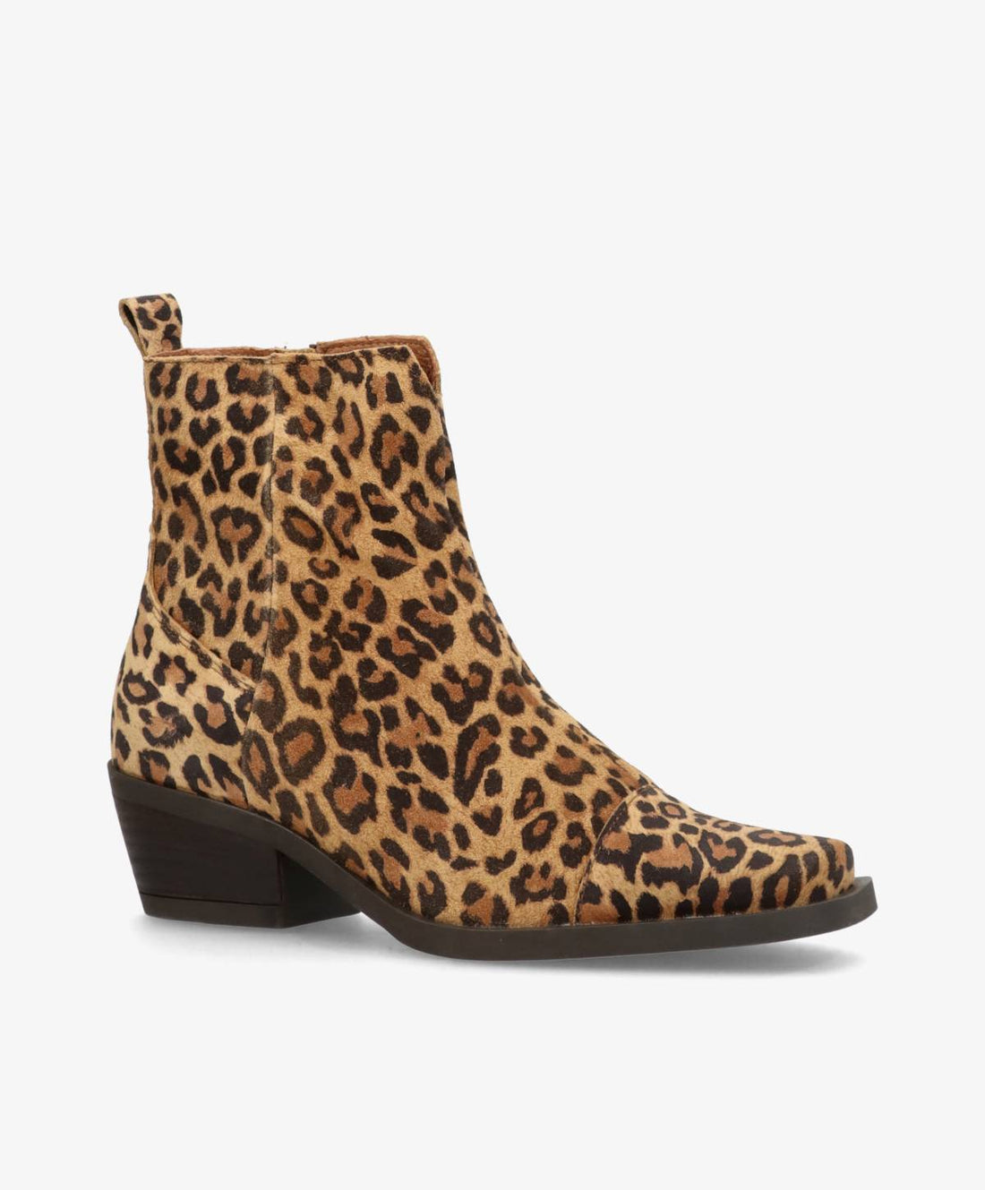 Dame ankelstøvler i leopard ruskind fra Shoedesign Copenhagen.