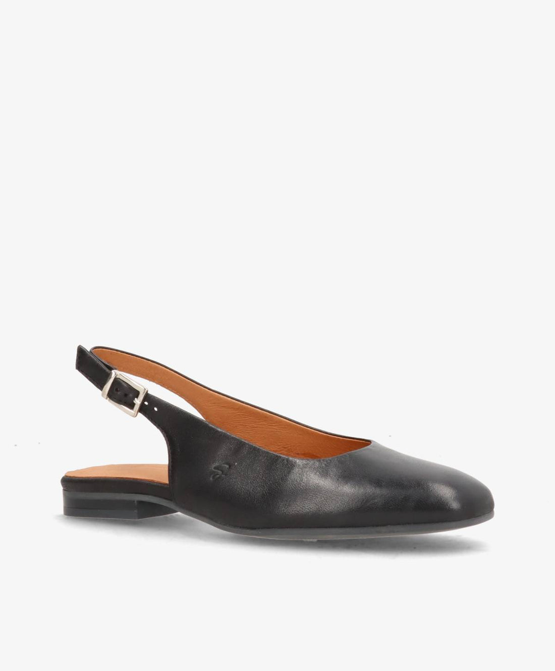 Sort læderballerina fra Shoedesign Copenhagen med justerbar rem.