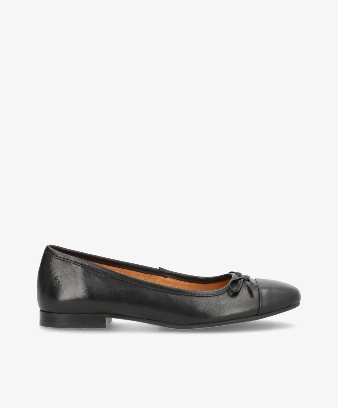 Sort ballerina-sko fra Shoedesign Copenhagen med lille sløjfe foran.