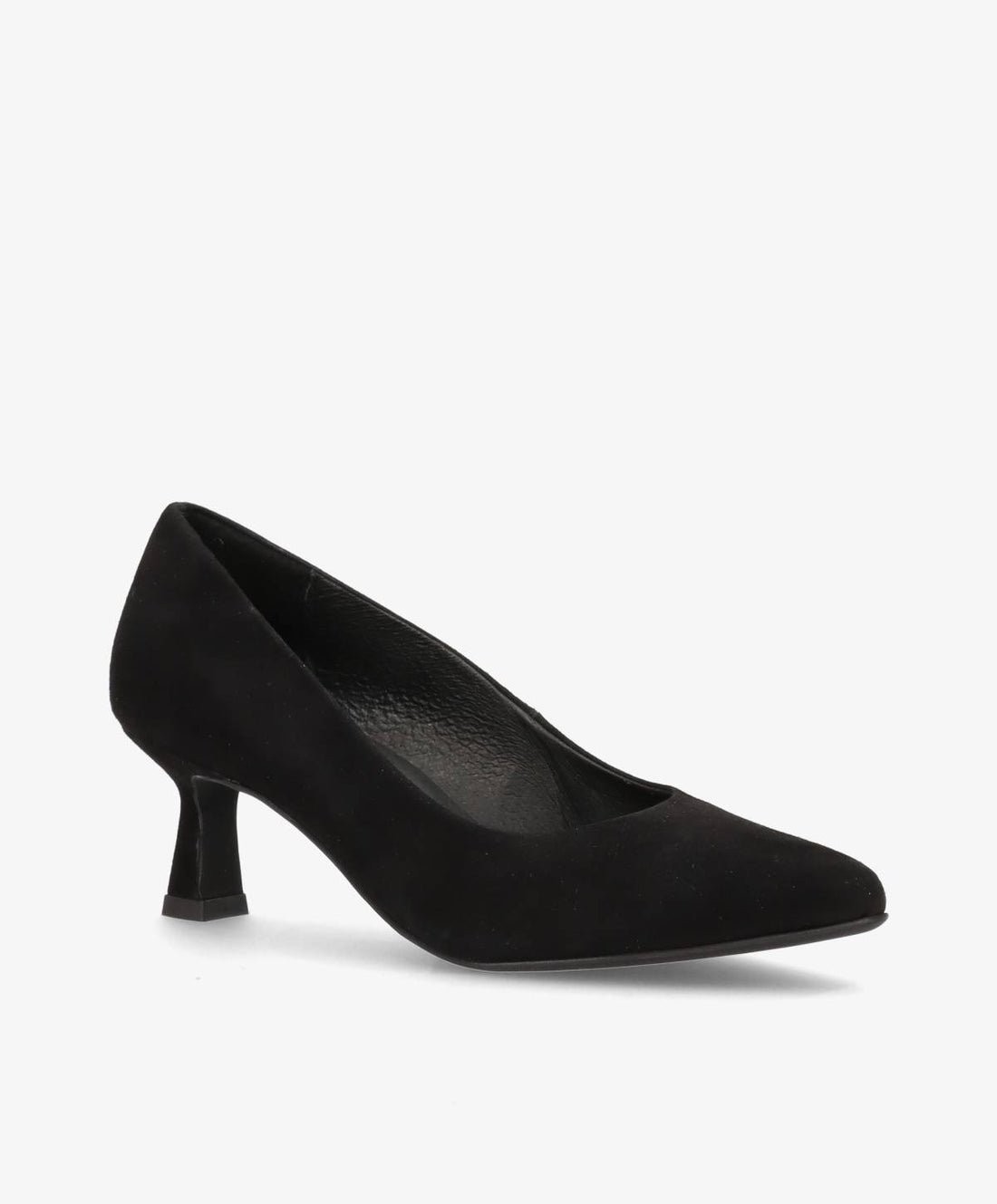 Sort ruskindspumps fra Shoedesign Copenhagen med spids tå og mellemstor hæl.