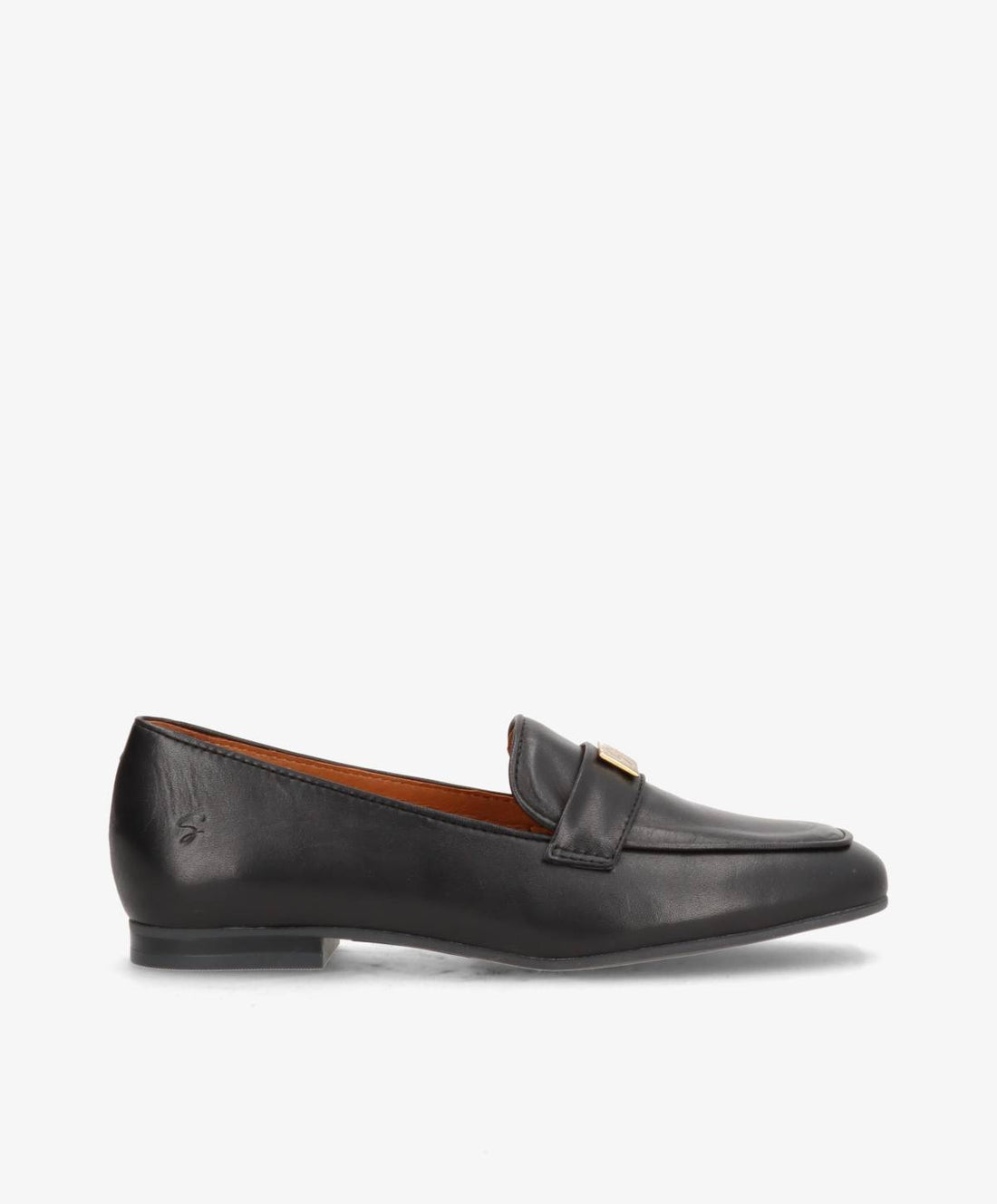 Sort læderloafer fra Shoedesign Copenhagen, set fra siden, med en elegant og klassisk stil.
