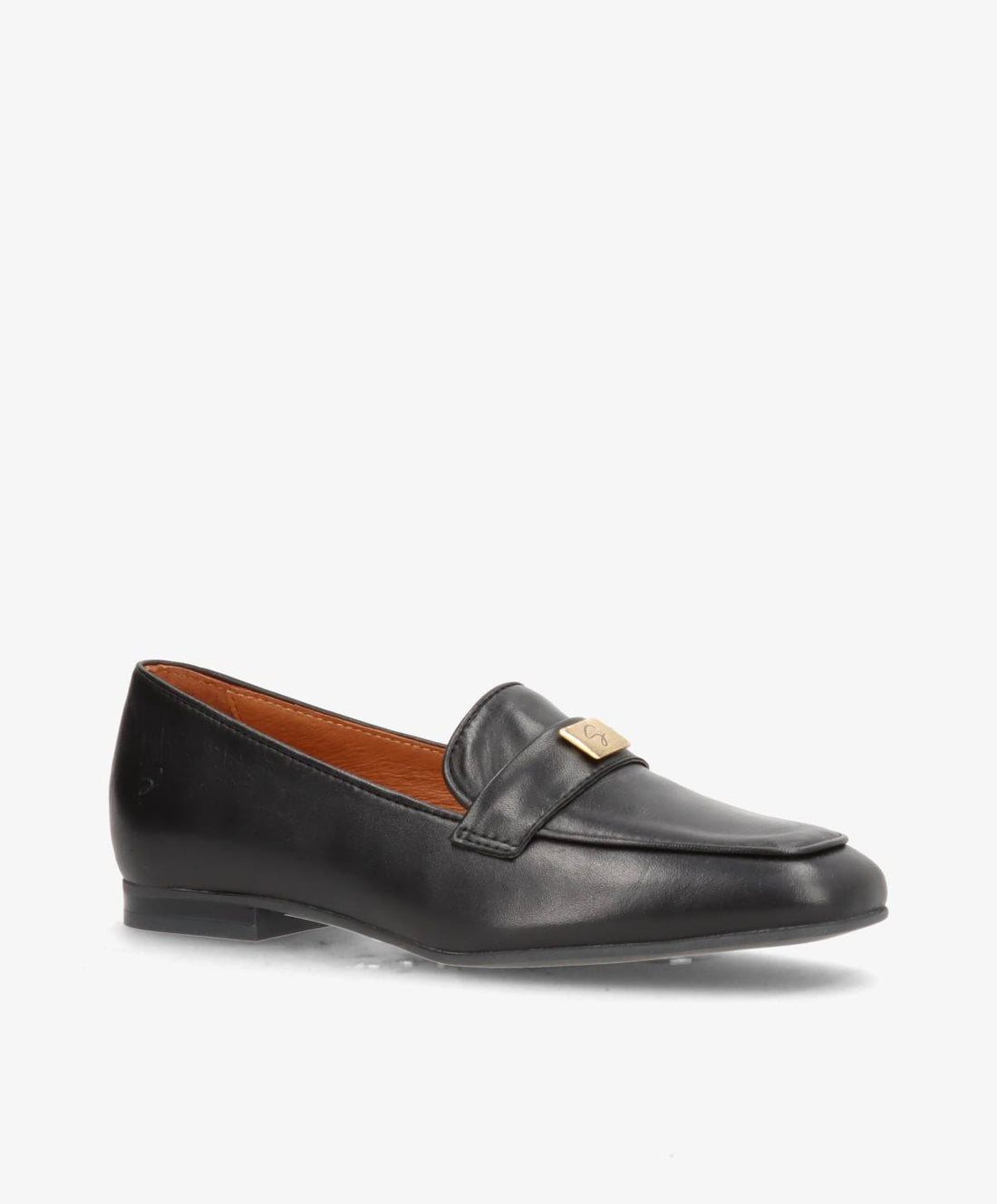 Sort læderloafer fra Shoedesign Copenhagen, set fra siden, med en elegant og klassisk stil.