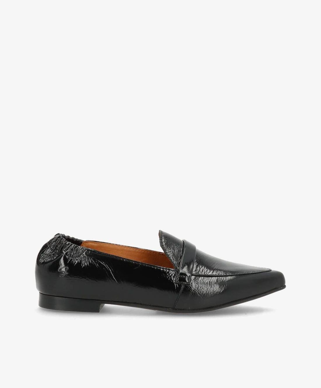 Sort læderloafers fra Shoedesign Copenhagen med spids tå og lav hæl.