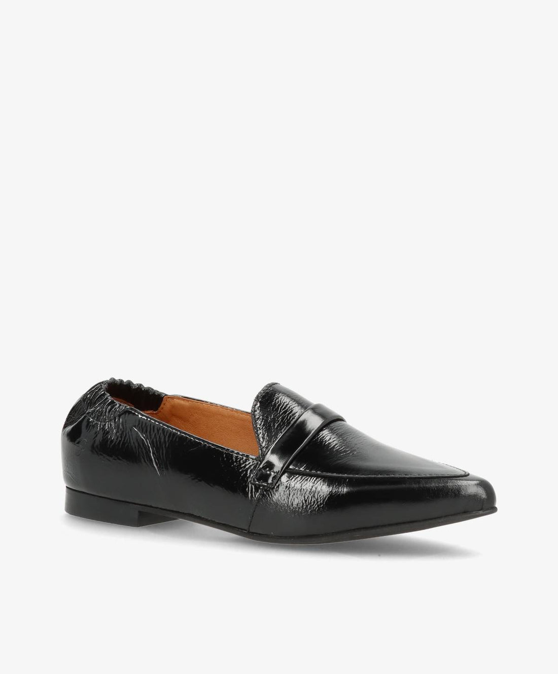 Sort læderloafers fra Shoedesign Copenhagen med spids tå og lav hæl.