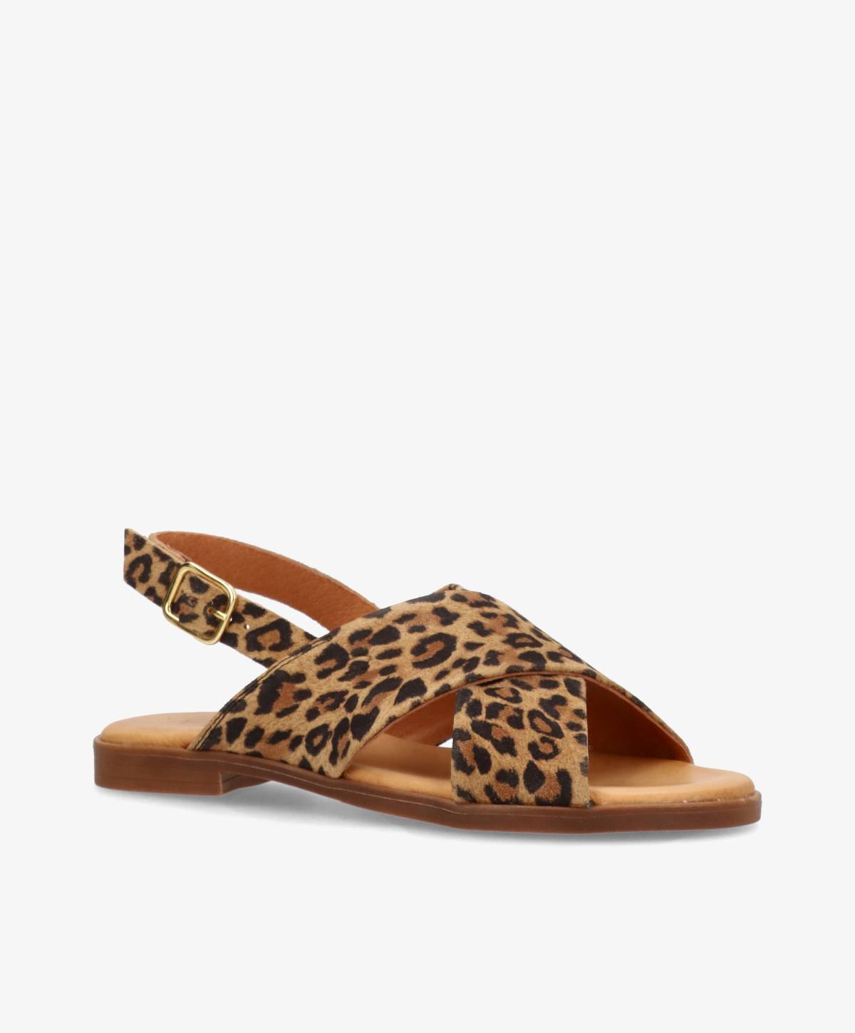 Sandaler fra Shoedesign Copenhagen med leopardmønster og justerbar rem.