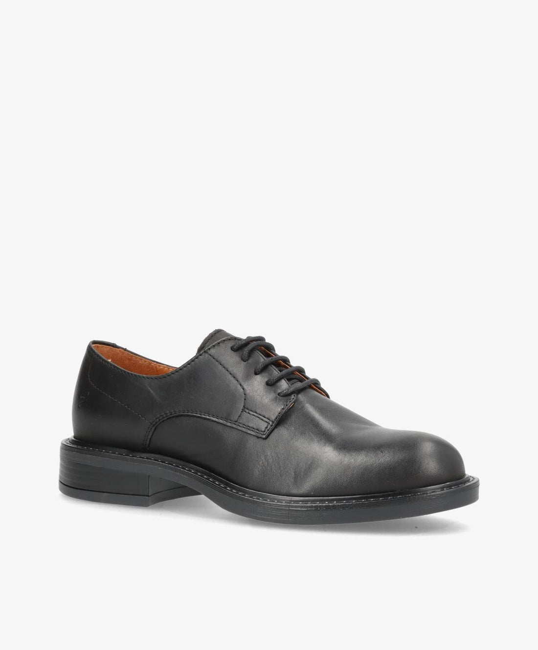 Sort lædersko fra Shoedesign Copenhagen med snørebånd og lav hæl.