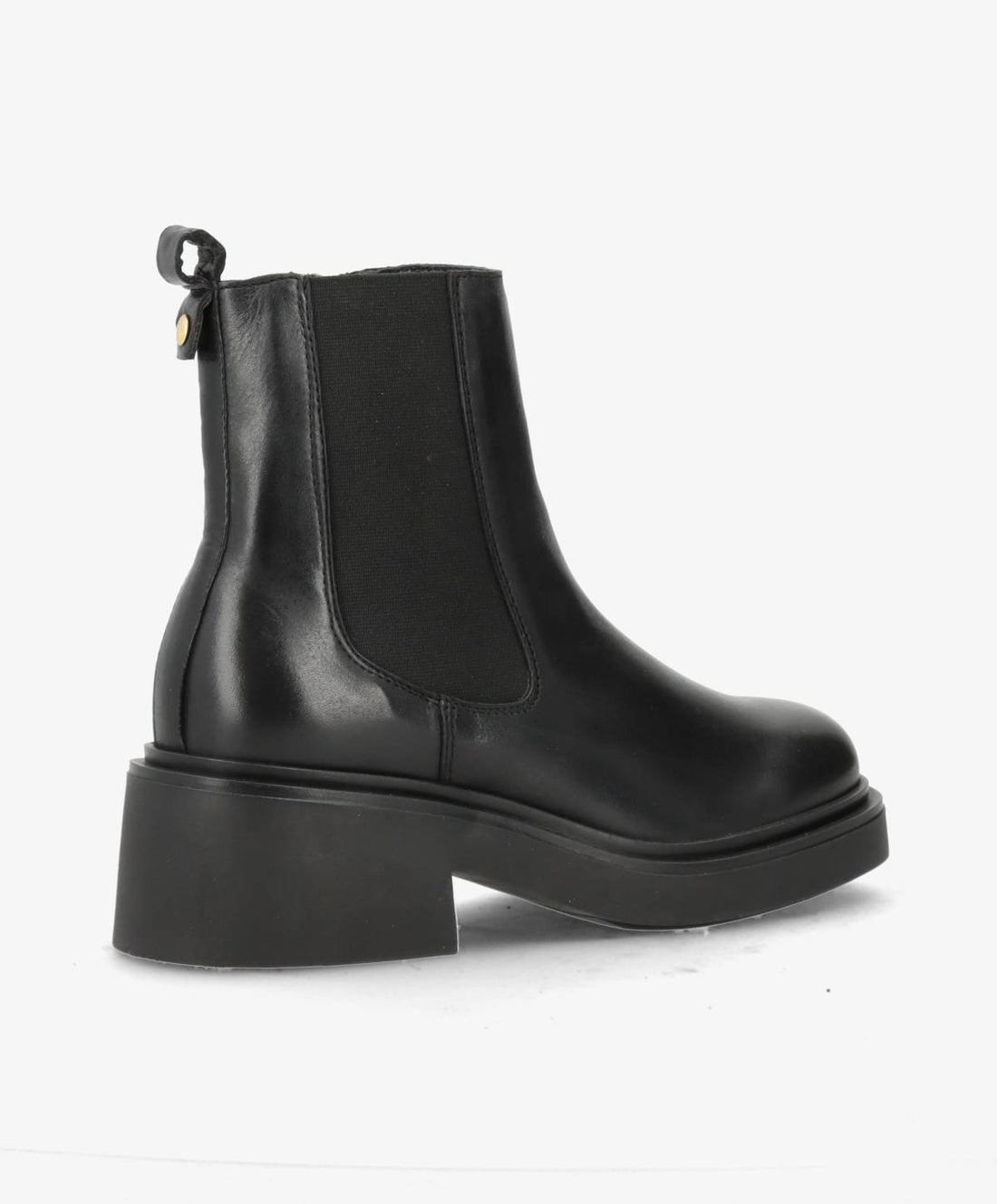 SADDLE - Sort læder - Chelsea støvler Dame