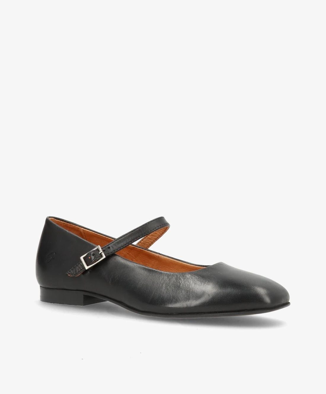 Sort ballerina sko fra Shoedesign Copenhagen med rem og spænde.