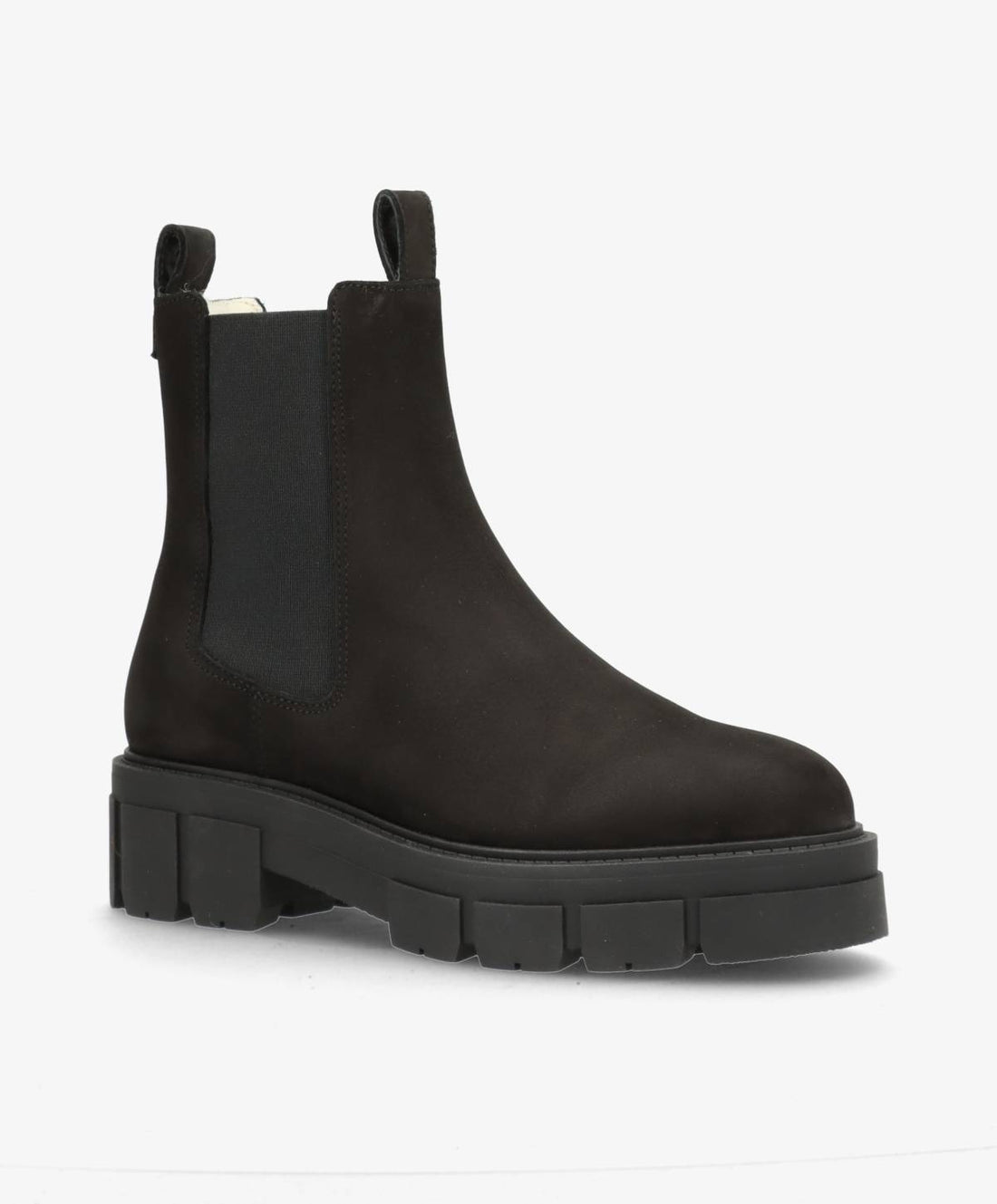 VALERIA N warm - Sort nubuck læder - Chelsea støvler
