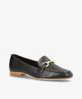 Sort læderloafer med gulddetalje fra Shoedesign Copenhagen.