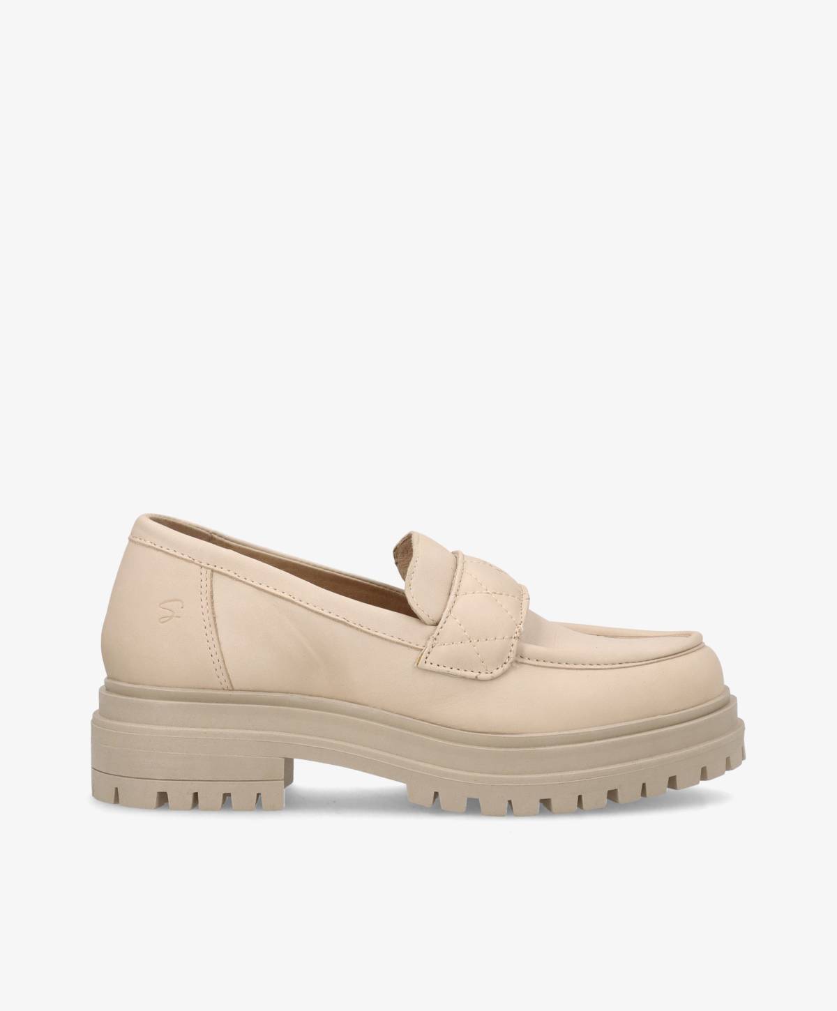 Beige loafer fra Shoedesign Copenhagen med chunky sål.