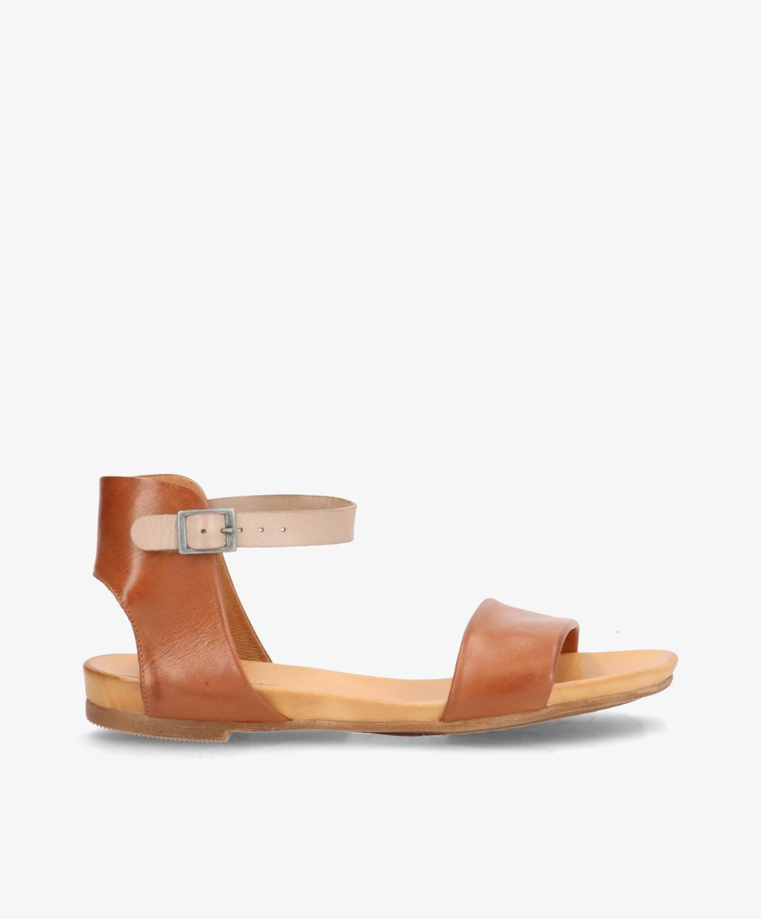 Brun lædersandal fra Shoedesign Copenhagen med justerbar ankelrem.