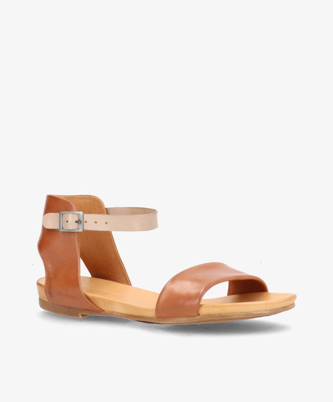 Brun lædersandal fra Shoedesign Copenhagen med justerbar ankelrem.