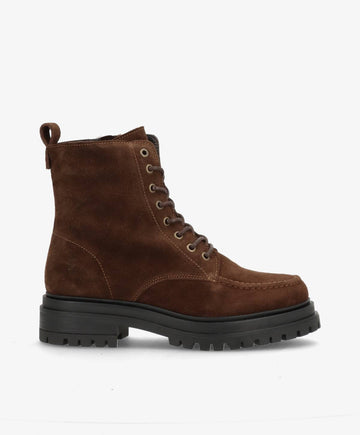 PREORDER - ASPEN LACE S - Mørkebrun ruskind - Snørestøvler Dame