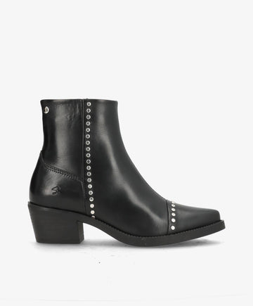 PREORDER - CARMINA SI - Sort læder - Western støvler Dame