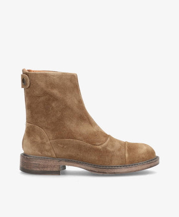 Mørk beige ruskind ankelstøvler til damer fra Shoedesign Copenhagen.