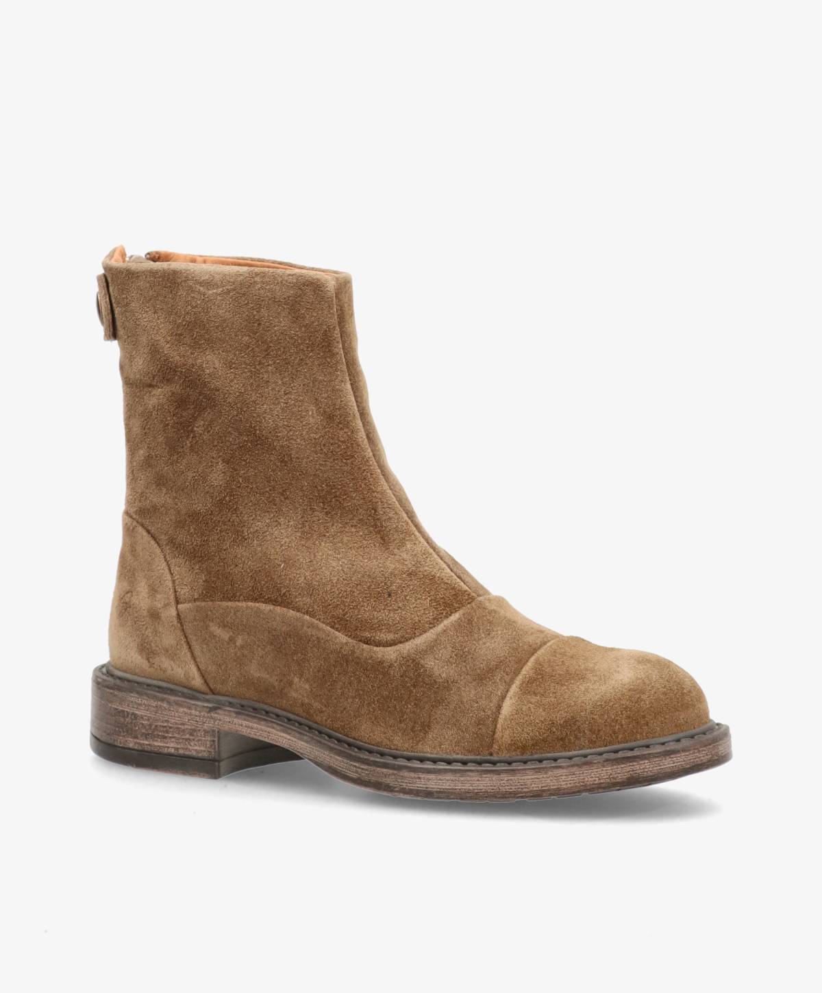 Mørk beige ruskind ankelstøvler til damer fra Shoedesign Copenhagen.