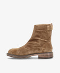 Dame ankelstøvler i mørk beige ruskind fra Shoedesign Copenhagen.