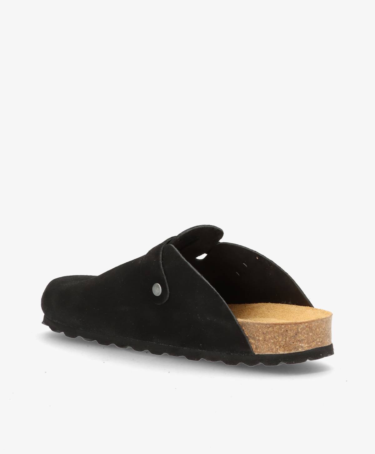 Sort HATTIE-mule fra Shoedesign Copenhagen med åben hæl og korksål.