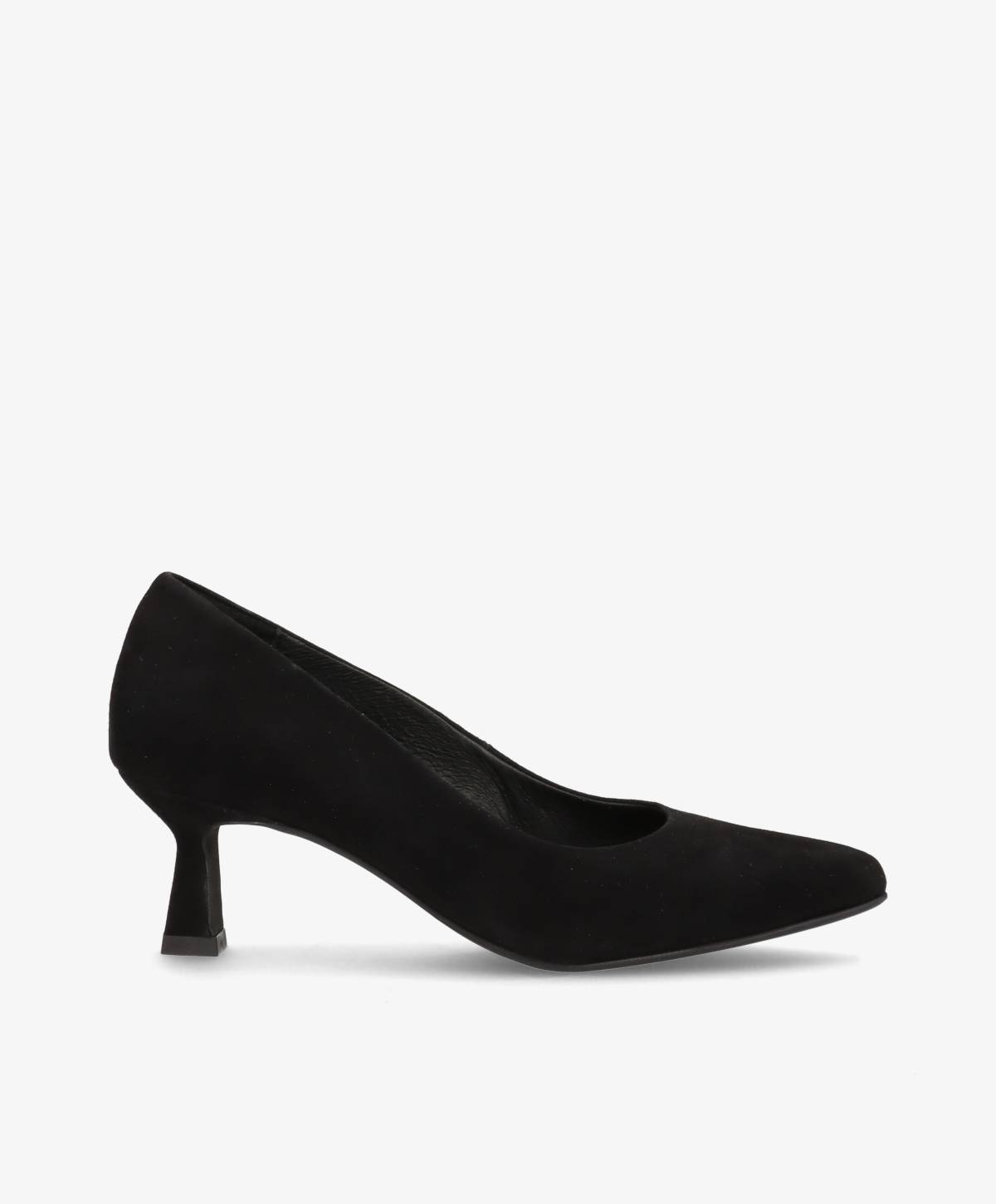 Sort ruskindspumps fra Shoedesign Copenhagen med spids tå og mellemstor hæl.