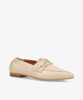 Beige loafer fra Shoedesign Copenhagen med dekorativ spænde.