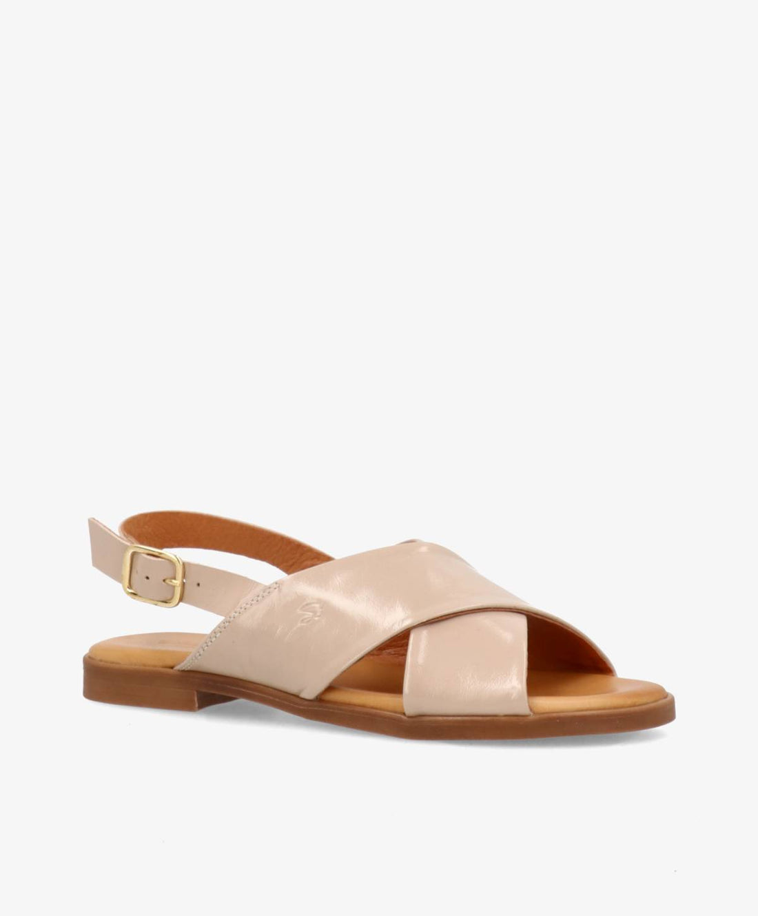 NICOLA P - Beige lak læder - Flade sandaler