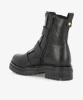 Sort støvle fra Shoedesign Copenhagen med lynlås og stropdetaljer.
