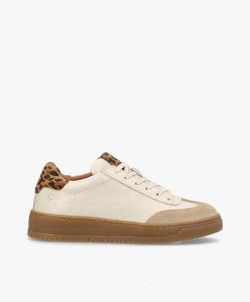 PRIME BEAT LS - Råhvid-taupe læder-ruskind - Sneakers low Dame