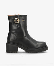 PREORDER - RIVET - Sort læder - Biker støvler Dame