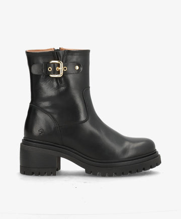 PREORDER - RIVET - Sort læder - Biker støvler Dame