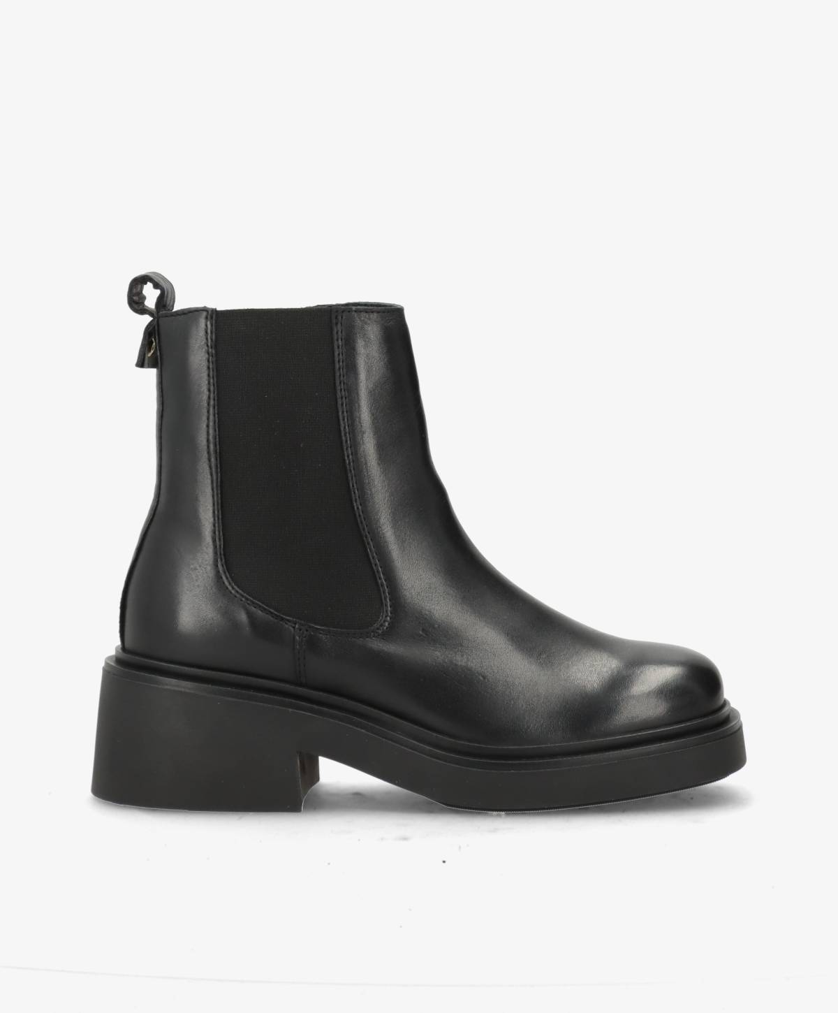 PREORDER - SADDLE - Sort læder - Chelsea støvler Dame