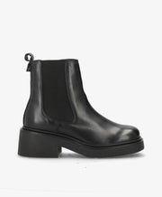PREORDER - SADDLE - Sort læder - Chelsea støvler Dame