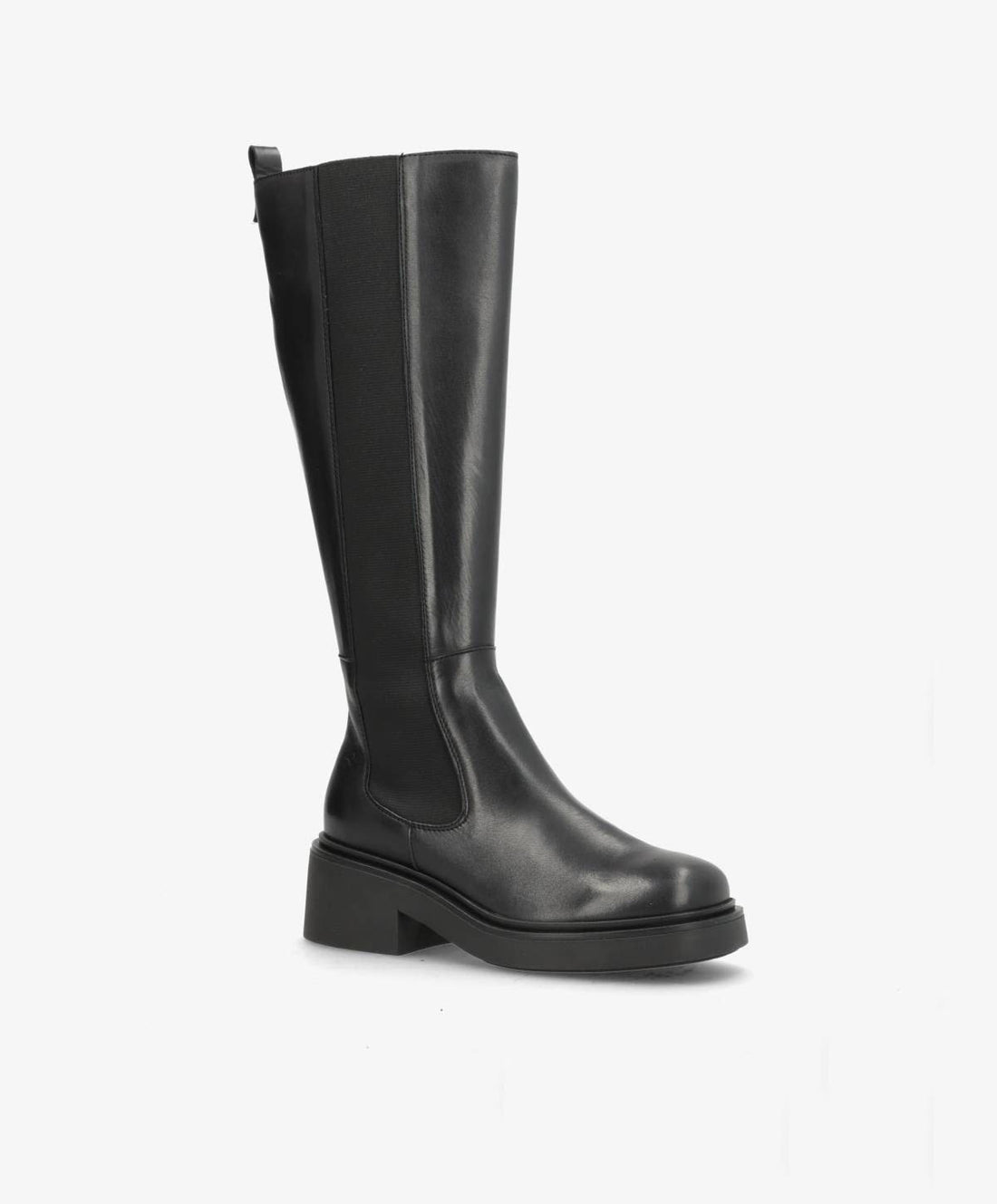 PREORDER - SADDLE LONG - Sort læder - Lange støvler Dame